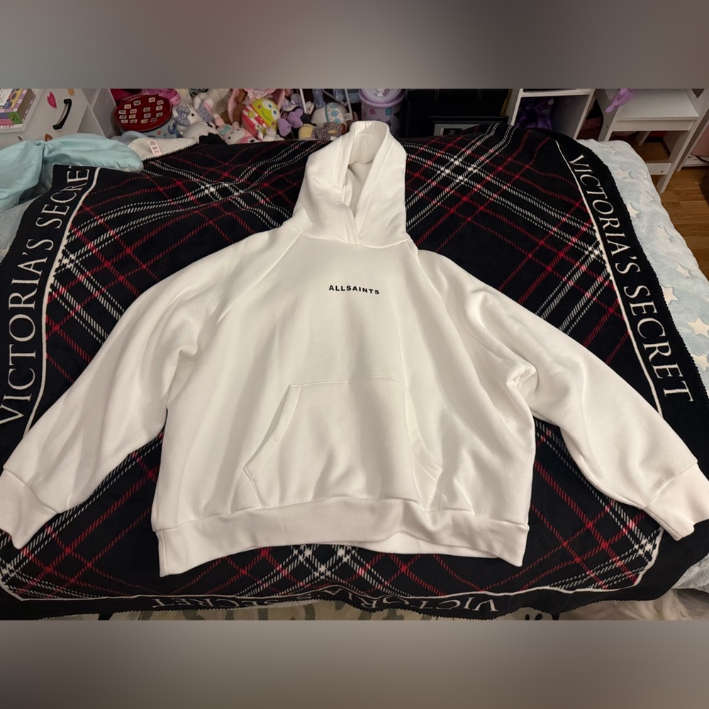 All Saints White Hoodie Sweatshirt
